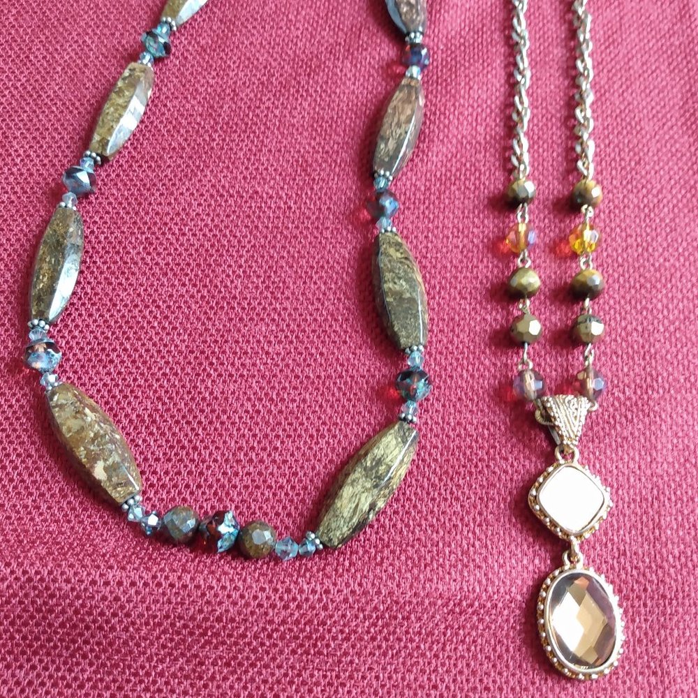 Brown-Tone Necklaces: Set of 2
